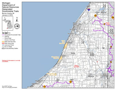 MI DNR Berrien County Snowmobile Trails digital map