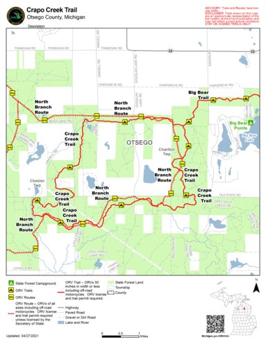 MI DNR Crapo Creek Trail digital map