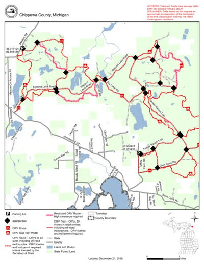 MI DNR Drummond Island Trail And Route West digital map