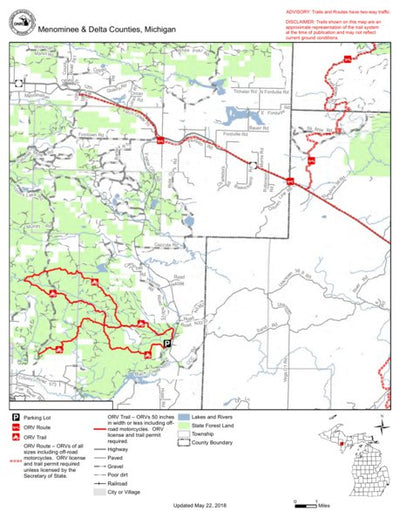 Felch Grade Route West Map by MI DNR | Avenza Maps