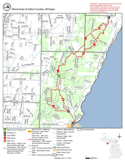MI DNR Forest Islands Trail And Route digital map