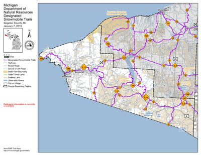 MI DNR Gogebic County Snowmobile Trails digital map