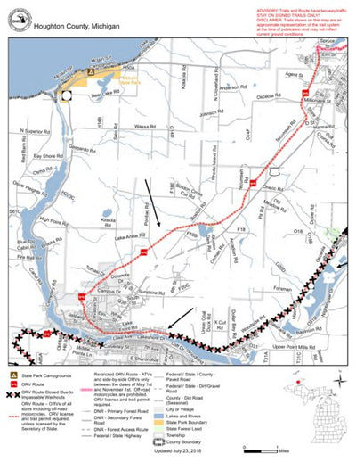 MI DNR Hancock To Calumet Route digital map