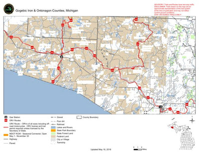 MI DNR Iron River To Marenisco Route East digital map