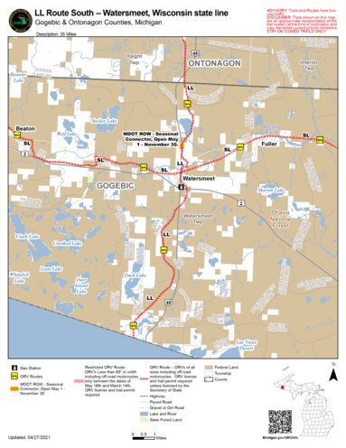 MI DNR LL Route South digital map