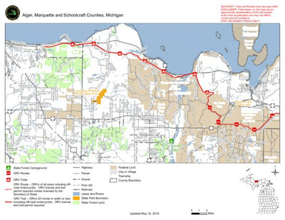 MI DNR Marquette Manistique Trail And Route North digital map