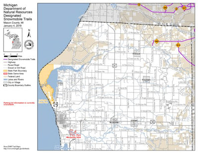 MI DNR Mason County Snowmobile Trails digital map