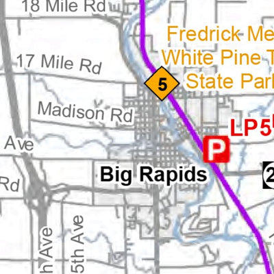 MI DNR Mecosta County Snowmobile Trails digital map