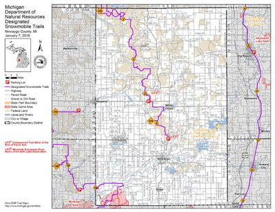 MI DNR Newaygo County Snowmobile Trails digital map