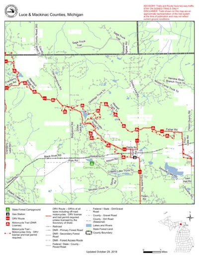 MI DNR Newberry Rexton Motorcycle Trail East digital map