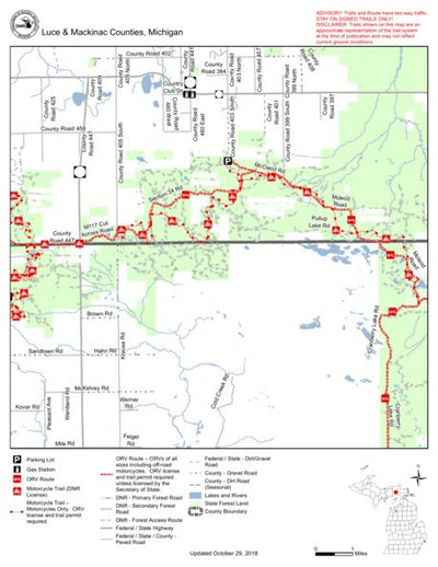 MI DNR Newberry Rexton Motorcycle Trail West digital map