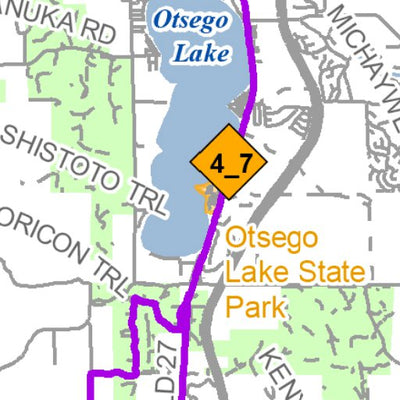 MI DNR Ostego County Snowmobile Trails digital map