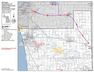 MI DNR Ottawa County Snowmobile Trails digital map