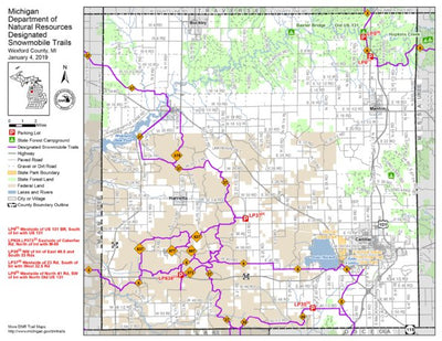 MI DNR Wexford County Snowmobile Trails digital map