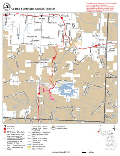 Wisconsin Bond Falls North Map by MI DNR | Avenza Maps