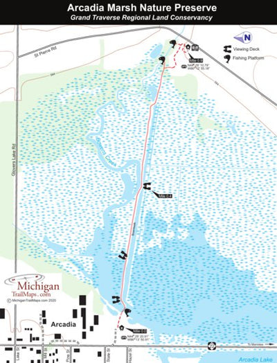 MichiganTrailMaps.com Arcadia Marsh Nature Preserve digital map
