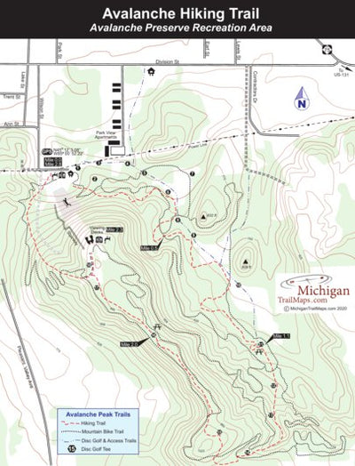 MichiganTrailMaps.com Avalanche Preserve: Hiking Trail digital map