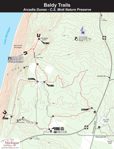 MichiganTrailMaps.com Baldy Trails - Acadia Dunes digital map