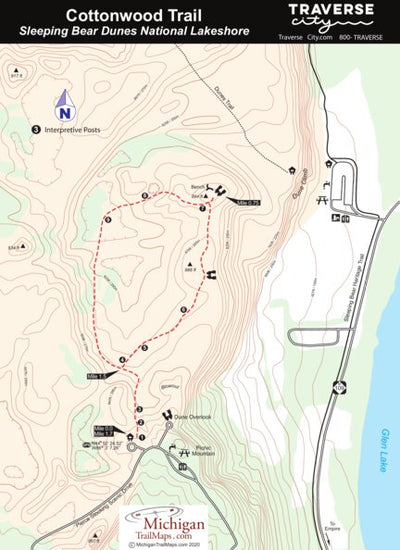MichiganTrailMaps.com Cottonwood Trail - Sleeping Bear Dunes digital map