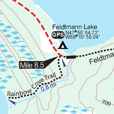 MichiganTrailMaps.com Feldtmann Lake Trail - Isle Royale digital map