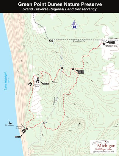 MichiganTrailMaps.com Green Point Dunes Nature Preserve digital map