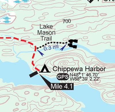 MichiganTrailMaps.com Indian Portage Trail - Isle Royale digital map