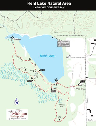 MichiganTrailMaps.com Kehl Lake Natural Area digital map