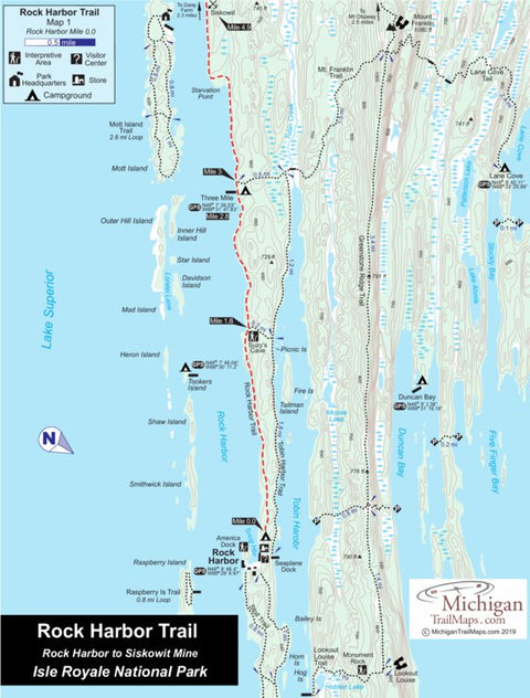 MichiganTrailMaps.com Rock Harbor Trail-1-Isle Royale bundle exclusive