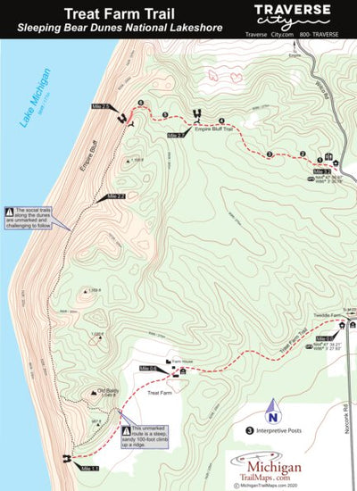 MichiganTrailMaps.com Treat Farm Trail - Sleeping Bear Dunes digital map