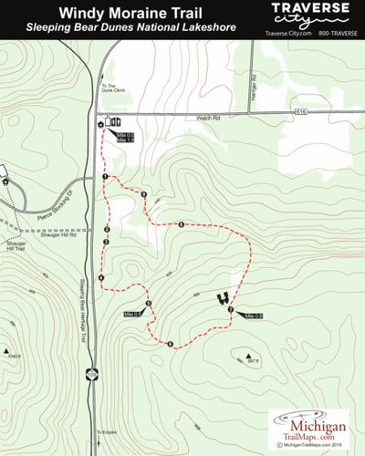 MichiganTrailMaps.com Windy Moraine Trail - Sleeping Bear Dunes digital map