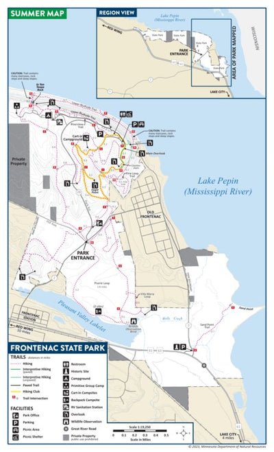Minnesota Department of Natural Resources Frontenac State Park - Summer digital map