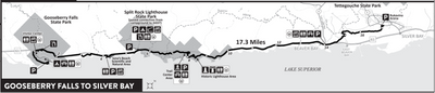 Gitchi-Gami State Trail Map 2 - Goosberry Falls to Split Rock, MNDNR Preview 1