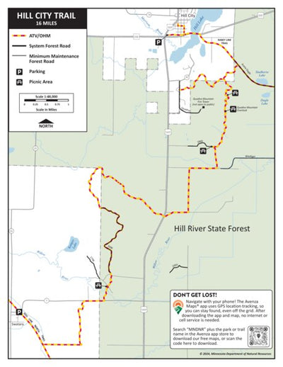Minnesota Department of Natural Resources Hill City OHV Trails, MNDNR digital map