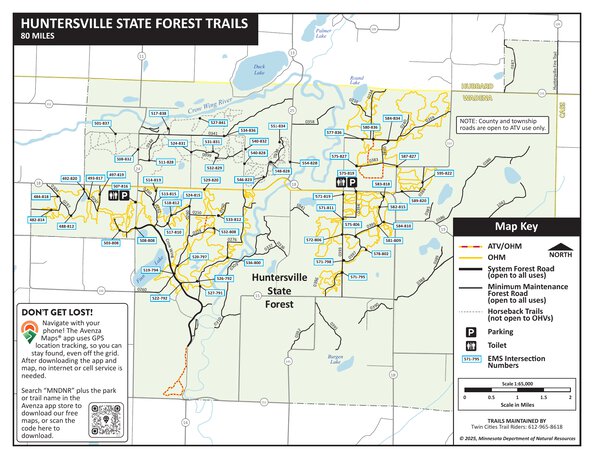 Huntersville OHV Trails, MNDNR Map by Minnesota Department of