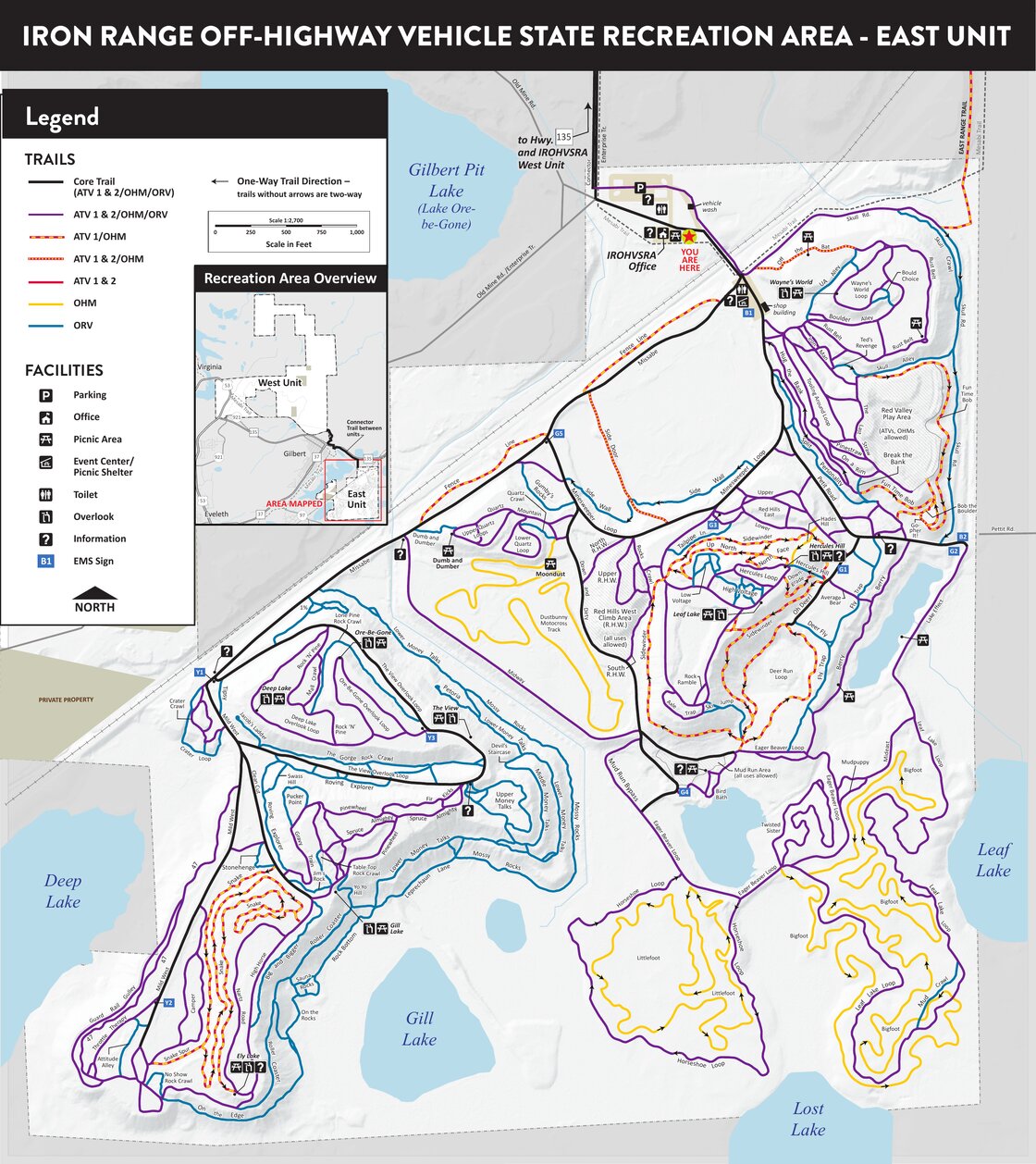Iron Range OHV Recreation Area - East Unit, MNDNR Map by Minnesota