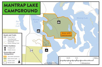 Minnesota Department of Natural Resources Mantrap Lake Campground & Day-Use Area, Paul Bunyan State Forest digital map