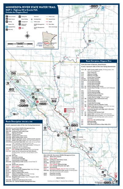 Minnesota Department of Natural Resources Minnesota River State Water Trail 2 - Highway 40 to Granite Falls, MNDNR digital map