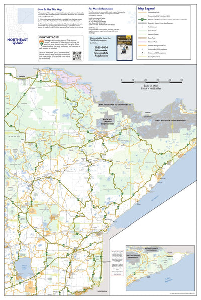 Minnesota Department of Natural Resources NE Minnesota Snowmobile Quad Map digital map