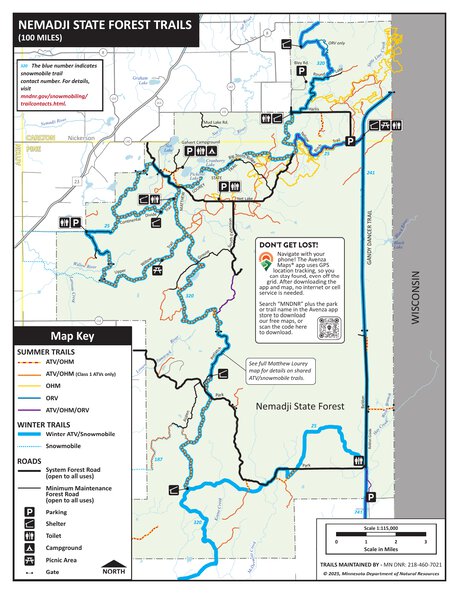Nemadji State Forest OHV Trails, MNDNR Map by Minnesota Department of ...
