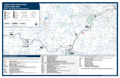 Minnesota Department of Natural Resources North Fork Crow River State Water Trail Map 2 from Howard Lake to Mississippi River, MNDNR digital map