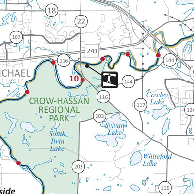 Minnesota Department of Natural Resources North Fork Crow River State Water Trail Map 2 from Howard Lake to Mississippi River, MNDNR digital map