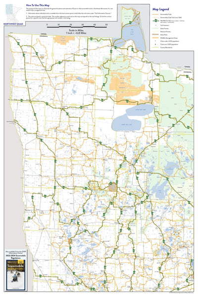 Minnesota Department of Natural Resources NW Minnesota Snowmobile Quad Map digital map