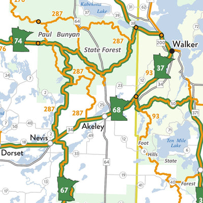 Minnesota Department of Natural Resources NW Minnesota Snowmobile Quad Map digital map