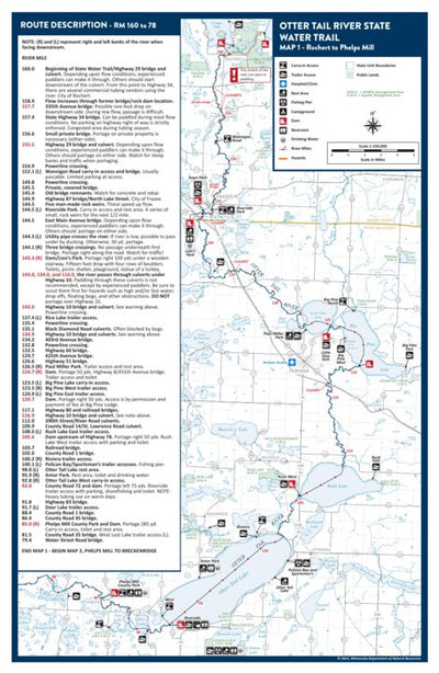 Minnesota Department of Natural Resources Otter Tail River State Water Trail - Map 1 Rochert to Phelps Mill, MNDNR digital map