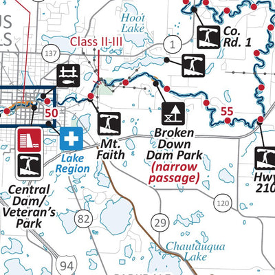 Minnesota Department of Natural Resources Otter Tail River State Water Trail - Map 2 Phelps Mill to Breckenridge, MNDNR digital map