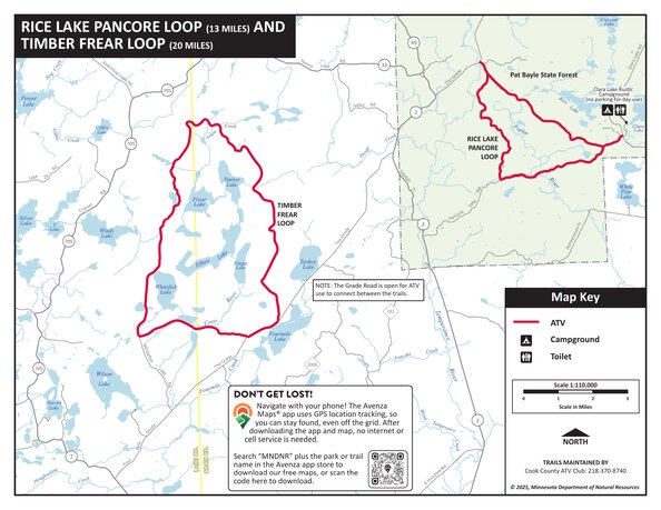 【ヒロキ】Mr. Iroc - Reality on the Map Rice Lake Pancore and Timber Frear OHV Trails, MNDNR Map by