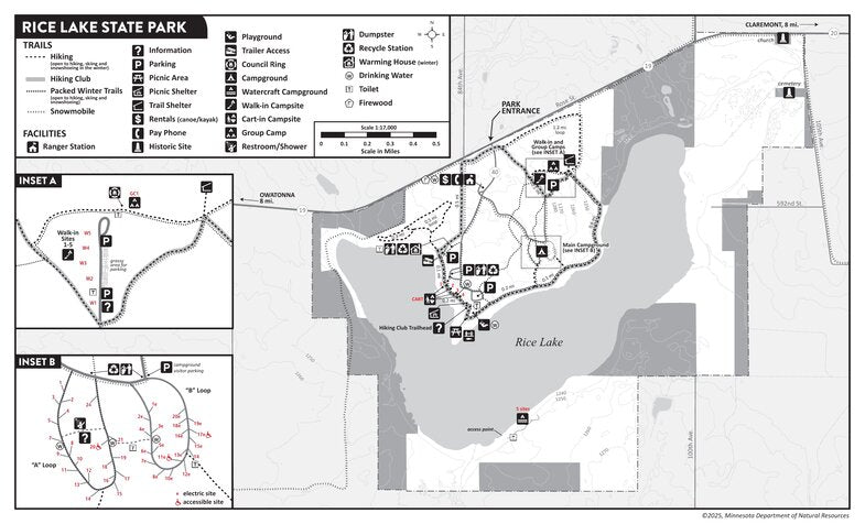 Rice Lake State Park Map by Minnesota Department of Natural Resources ...