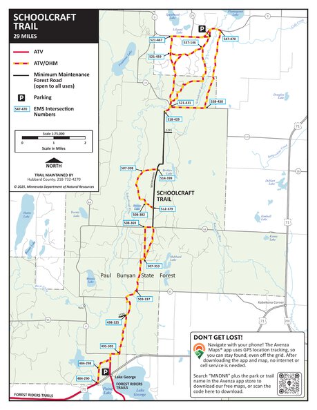 Schoolcraft OHV Trails, MNDNR Map by Minnesota Department of