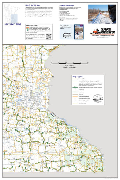 SE Minnesota Snowmobile Trail Quadrant Map Preview 1