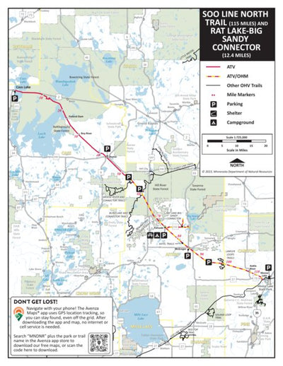 Minnesota Department of Natural Resources Soo Line North OHV Trail, MNDNR digital map